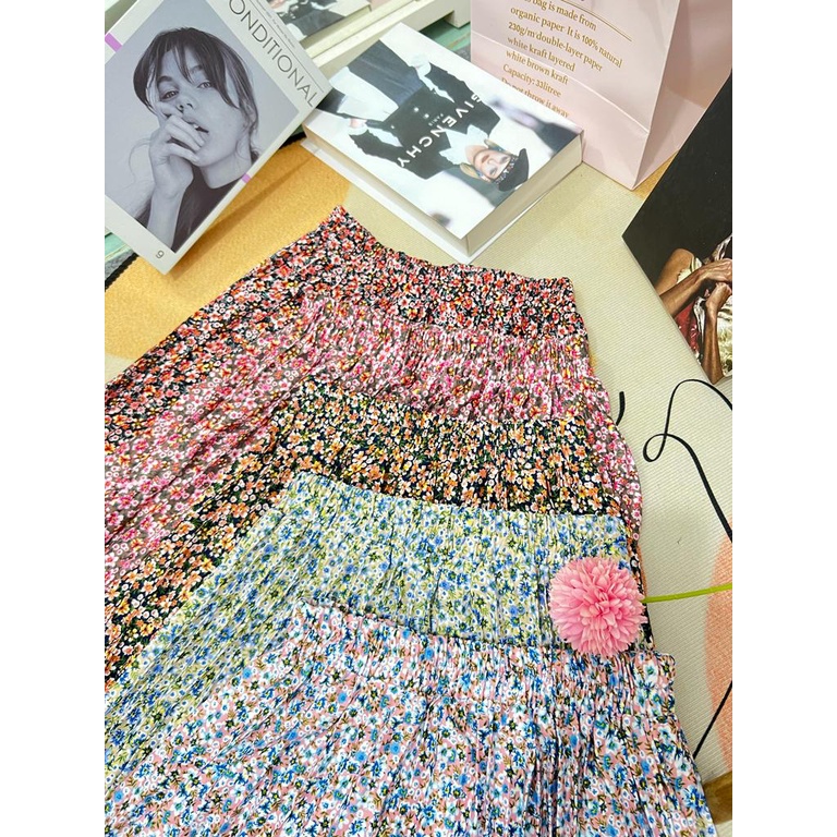 pleated skirt korean style | rok bunga wanita | rok plisket wanita muslim
