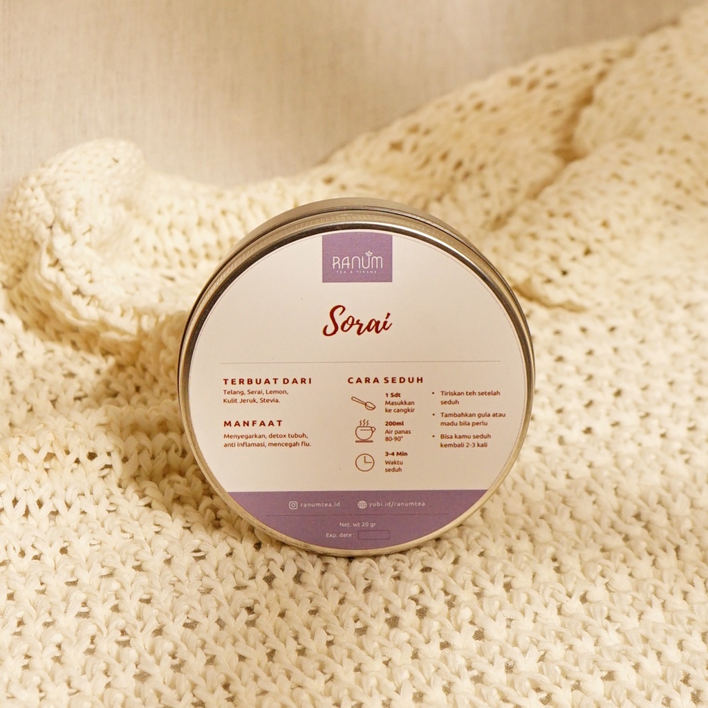 

Sorai / Ranum Tea / Artisan Tea Blend / Immune Booster, Mencegah Flu, Detox Tea / Tisane Blend Teh Herbal / Eco Friendly Tin Jar 20gr