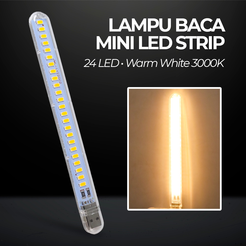 ZHMZH Lampu Baca Mini LED Strip Portable Warm White USB 12W 5V - JML-LV22 - White