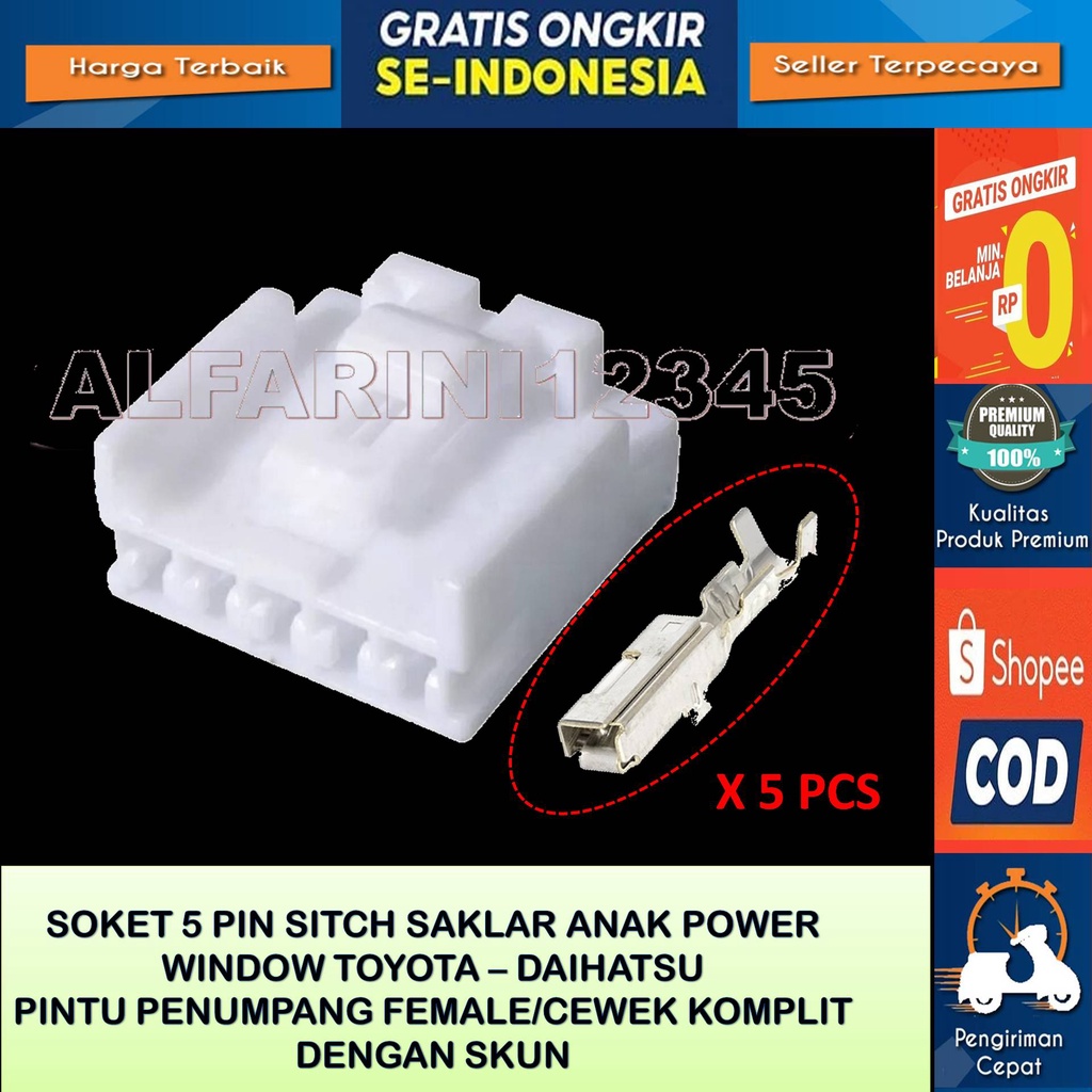 soket 5 pin soket power window 5 pin soket swit power window 5 pin - Soket 5 Pin Saklar Power Window