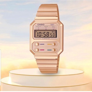 JAM TANGAN CASIO DIGITAL A100 JAM RANTAI STANLESS PRIA WANITA ORIGINAL