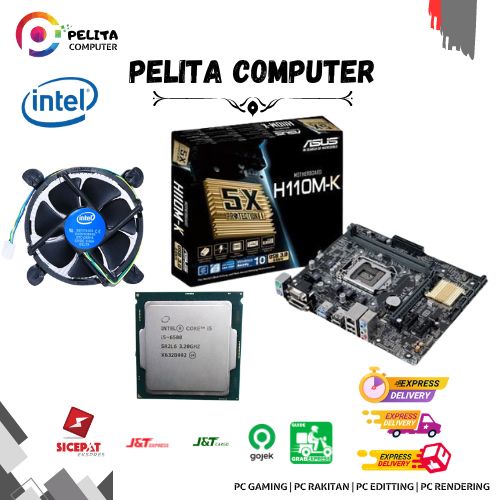 Paket Mobo Intel 1151 H110 Core i5 6500 + Fan Free Mobo Asus