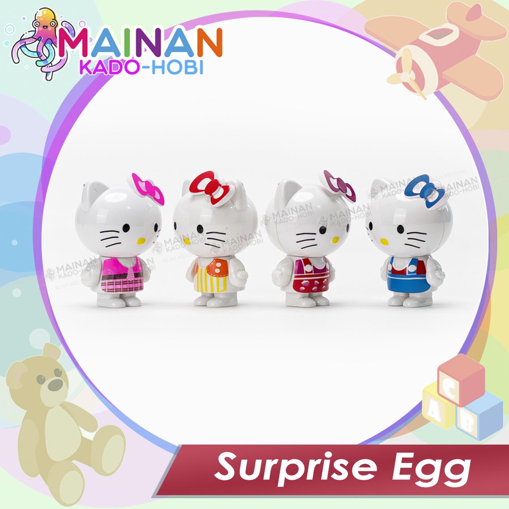 KOLEKSI HADIAH MAINAN ANAK SURPRISE EGG TELUR MOTIF KARAKTER HELLO KITTY