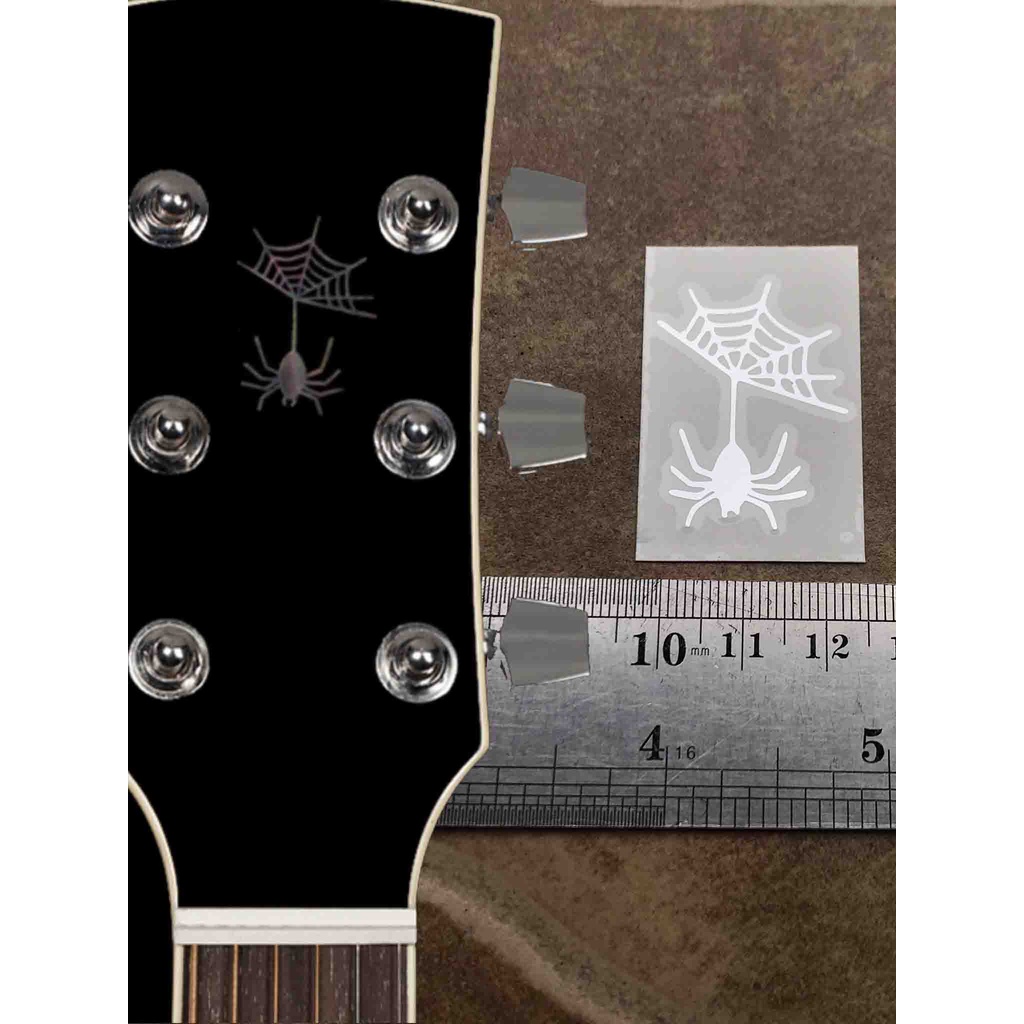 Sticker Logo Spider & Web for Headstock Gitar Les Paul Model Gibson Lp Sg Elektrik Akustik Klasik Ny