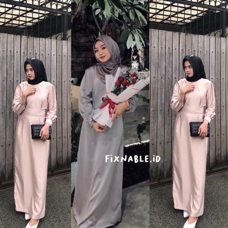 SALE TERBATAS [STOK READY YA] Dress Satin Murah/Dress Satin Bridesmaid/Dress Satin Wisuda/Dress Sati