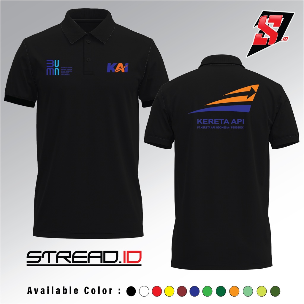 Polo Shirt Kaos Baju Kerah PT KAI Kereta Api Pria Wanita