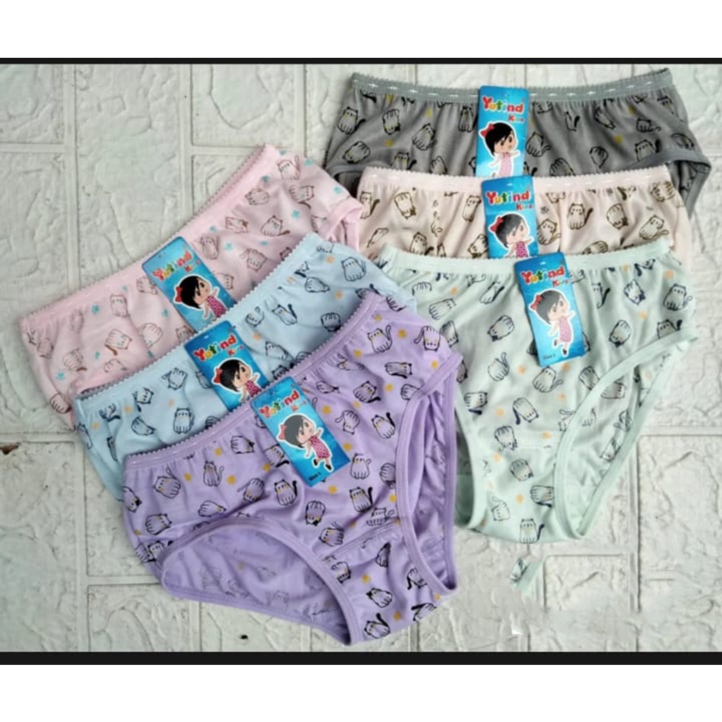 3 / 6 Pcs Celana Dalam Yutind 1184 - CD Anak Perempuan - Random Motif dan Warna