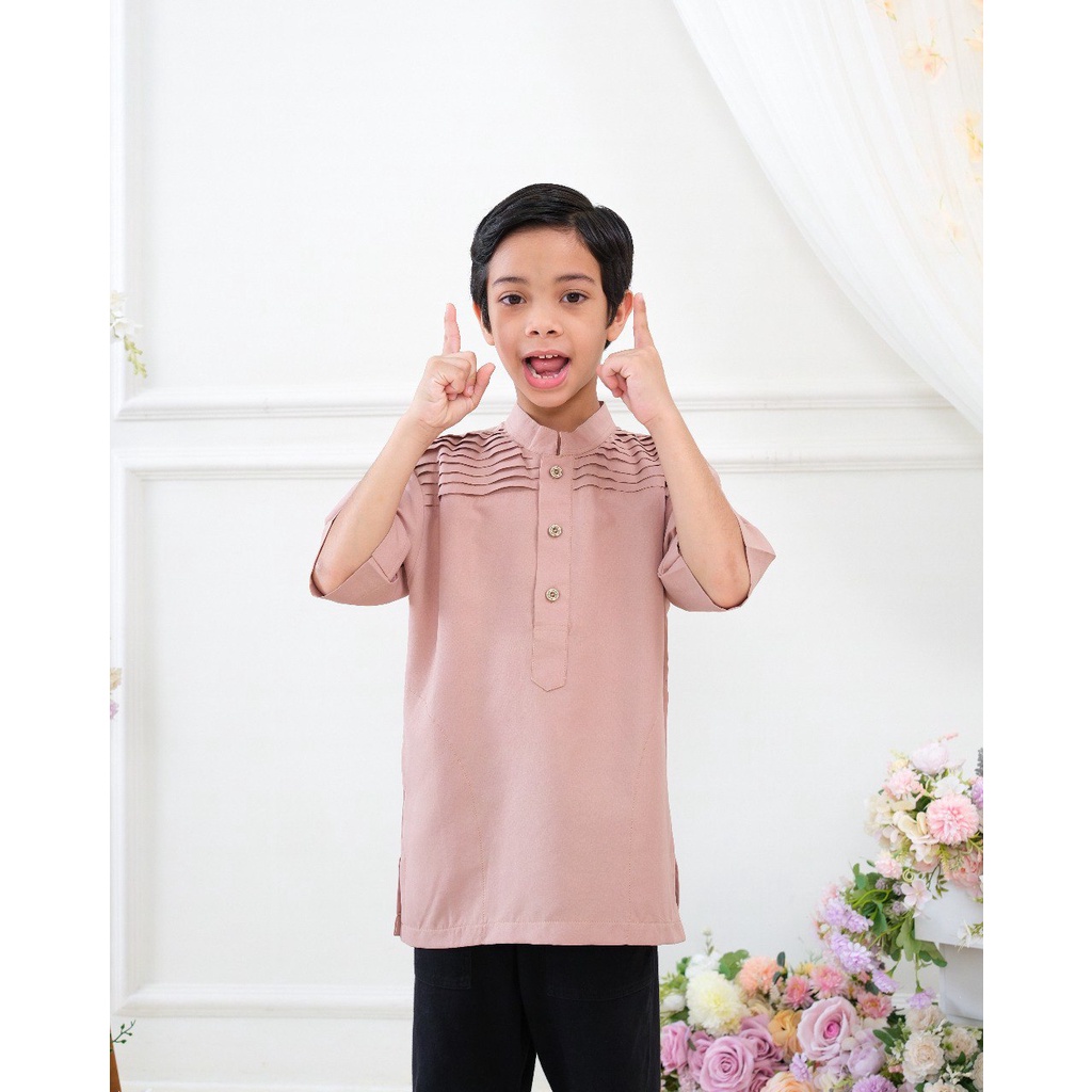 Faaz Kemko - Kemeja Koko Kids Lengan Pendek Stylish by Riskirich