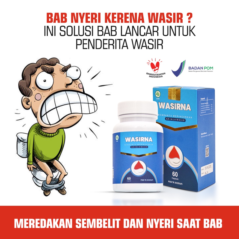 Wasirna Obat Wasir Solusi Tepat Atasi Sembelit Ambeien Ambeyen Embeyen Ambian Ambejos Salwa Wasir Benjolan Anus Bab Berdarah Tidak Lancar Tanpa Operasi Ampuh BPOM