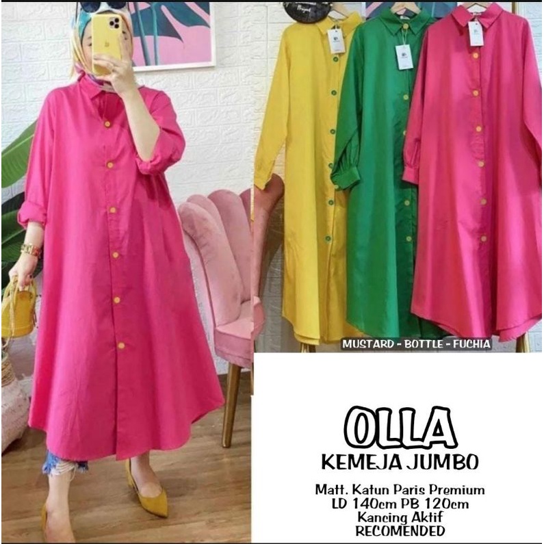 OLLA JUMBO LONG TUNIK LD 140 KATUN POPLIN