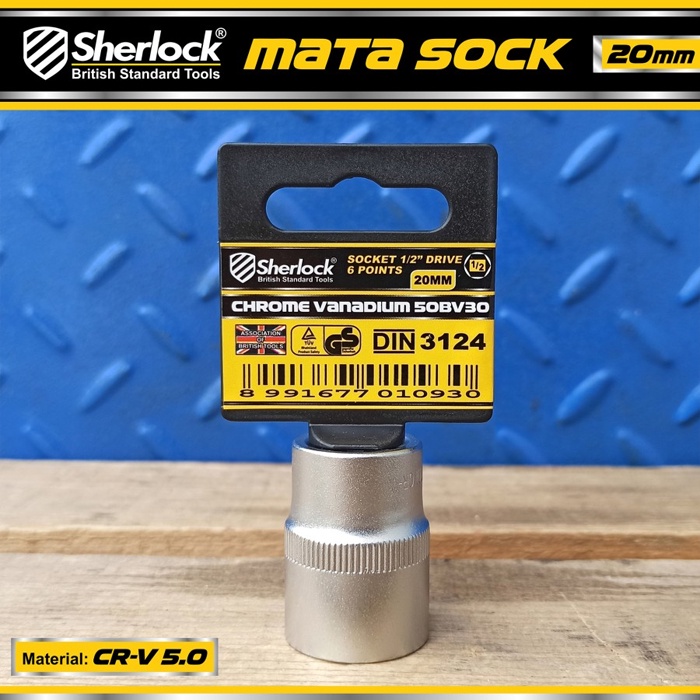 Kunci Shock 20 mm 6 PT Original Sherlock Mata Sok/Sock 1/2 inch