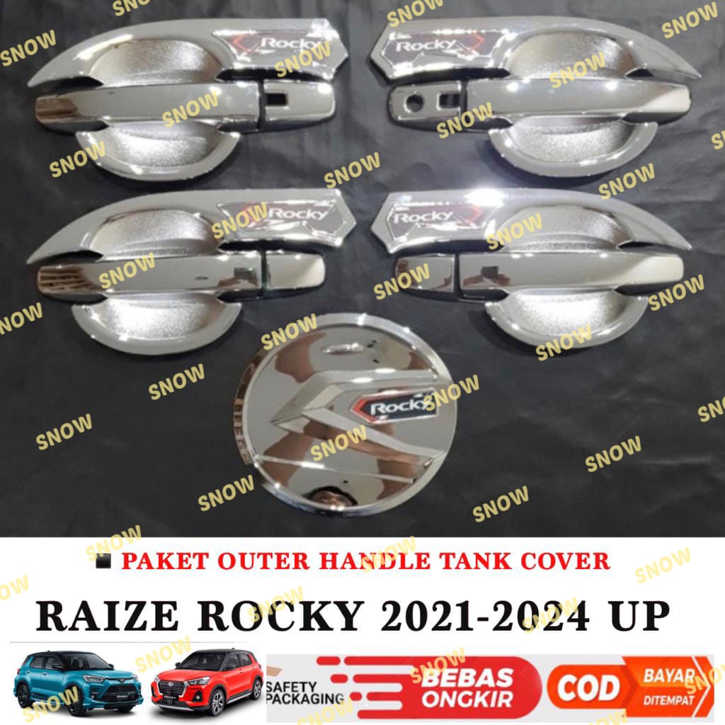 Paket Outer Handle Tank Cover Raize Rocky 2021 2023 2024 Sporty Chrome Hitam