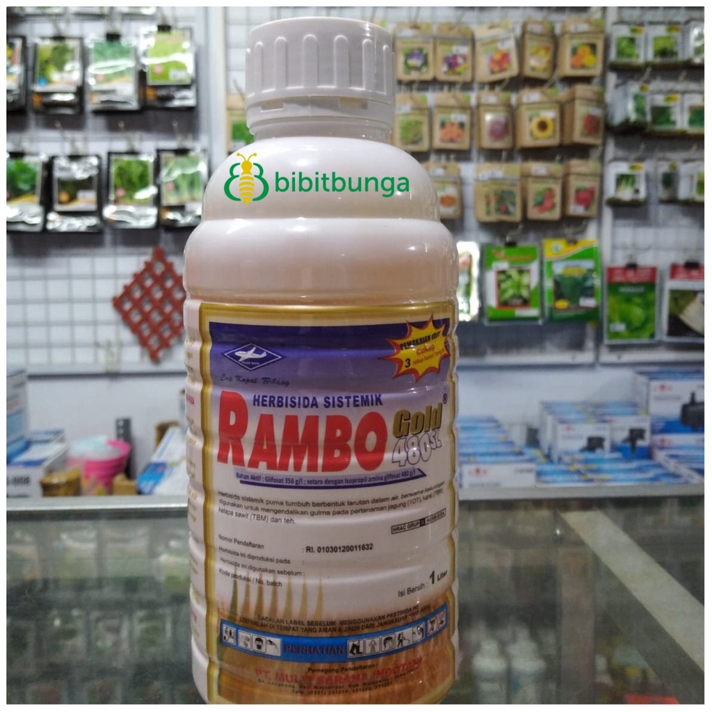 Rambo Gold 1 Liter Racun Rumput Obat Pembasmi Gulma Liar Herbisida 1L