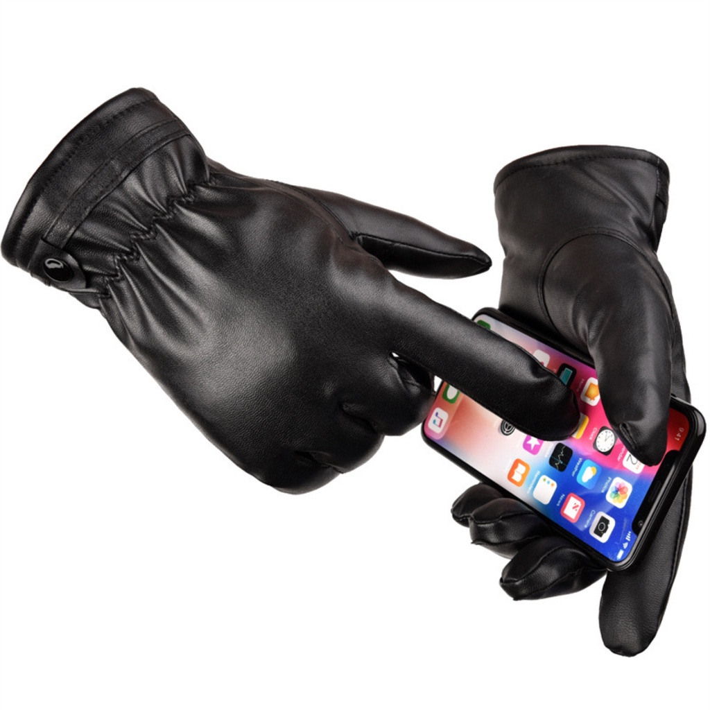 Sarung Tangan Motor Unisex Glove Leather Design Touchscreen Finger RIDER