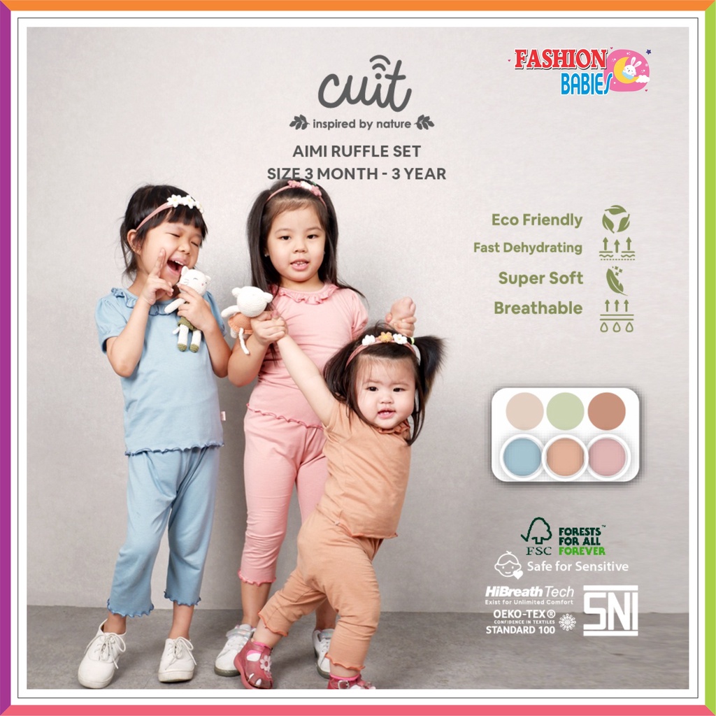 CUIT - AIMI RUFFLE SET | SETELAN RUFFLE ANAK PEREMPUAN EARTH COLOUR ❤ Fashionbabies ❤