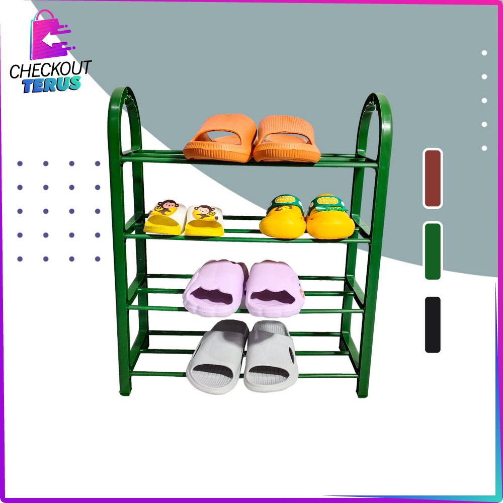 CT C807 Rak Sepatu Sandal 4 Tingkat Penyimpanan Multifungsi Shoe Rack Rak Susun Portable Plastik Tempat Sepatu Home Organizer