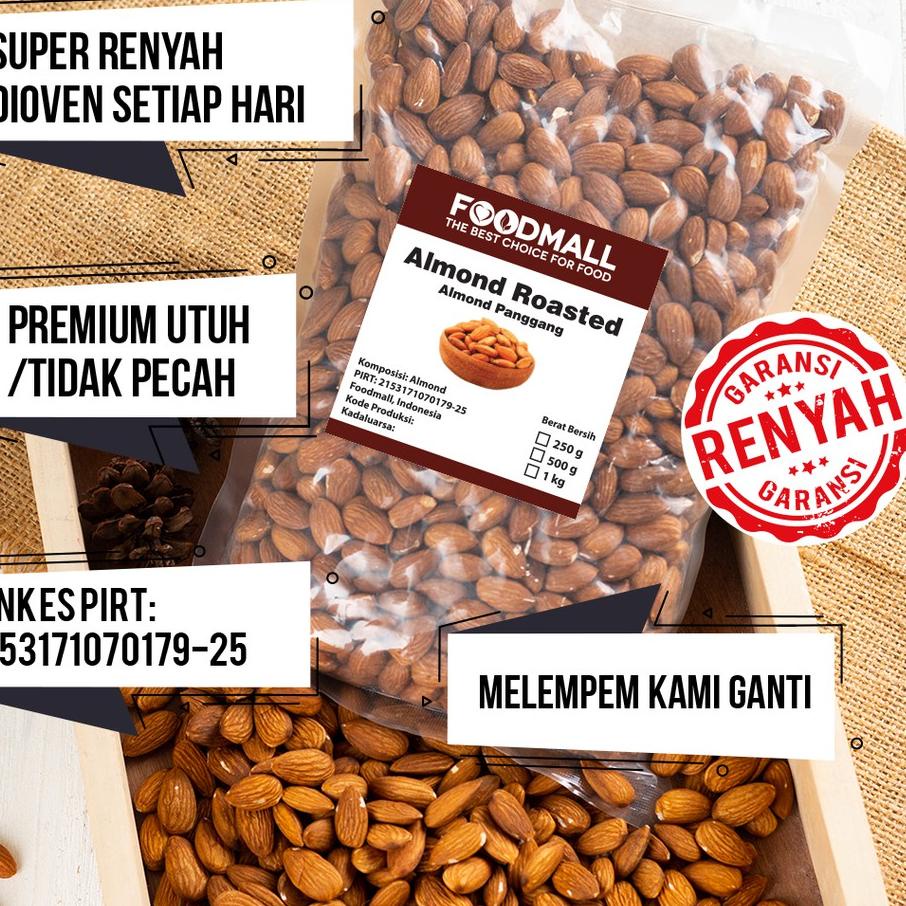 

➴ Almond Roasted 1 kg GRADE A PREMIUM / Almond Panggang ◄