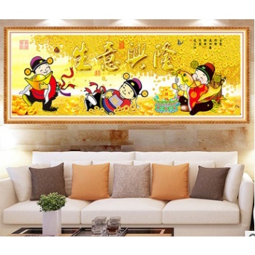 DIY Diamond Painting Full dewa rezeki taman emas bisnis 120×50cm D875