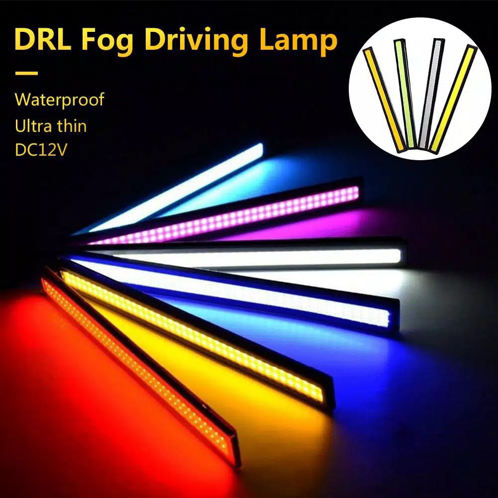 1 PASANG Lampu LED DRL plasma COB 17cm ANTI AIR UNIVERSAL BANYAK WARNA 12 VOLT MOTOR DAN MOBIL