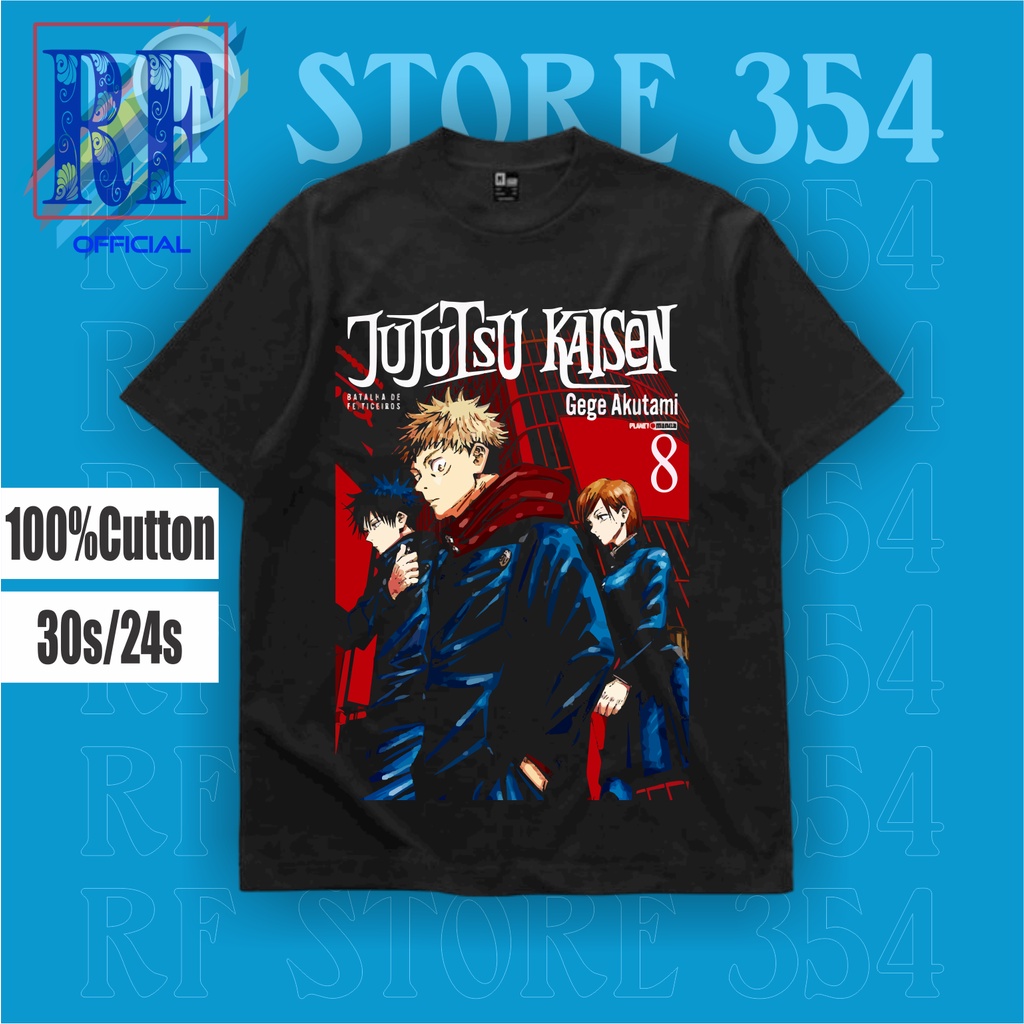 TSHIRT | OVERSIZE | KAOS JUJUTSU KAISEN | T-SHIRT BAJU JAPAN MANGA ANIME JUJUTSU KAISEN | KAOS HITAM