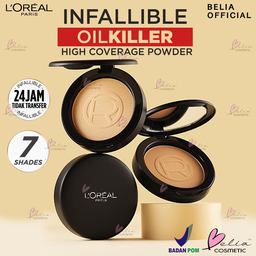 ❤ BELIA ❤ L'OREAL PARIS Infallible Oil KIller High Coverage Powder SPF32 PA+++ | 24H Oil Control | Blurs &amp; Covers Flaws | Locks-in Matte Finish | Bedak Tahan Lama