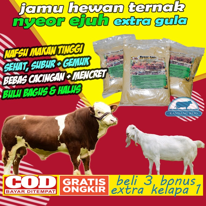 Penggemuk Sapi Nyeor Ejuh Ekstra Gula Super Cepat Penambah Nafsu Makan Hewan Isi 500 Gr