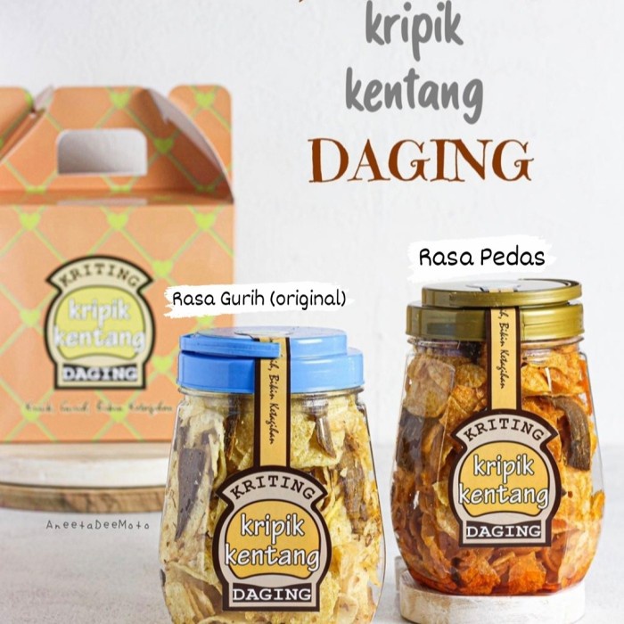 

Ready-bisa Cod KRITING HOMEMADE (KRIPIK KENTANG DAGING) - Pedas