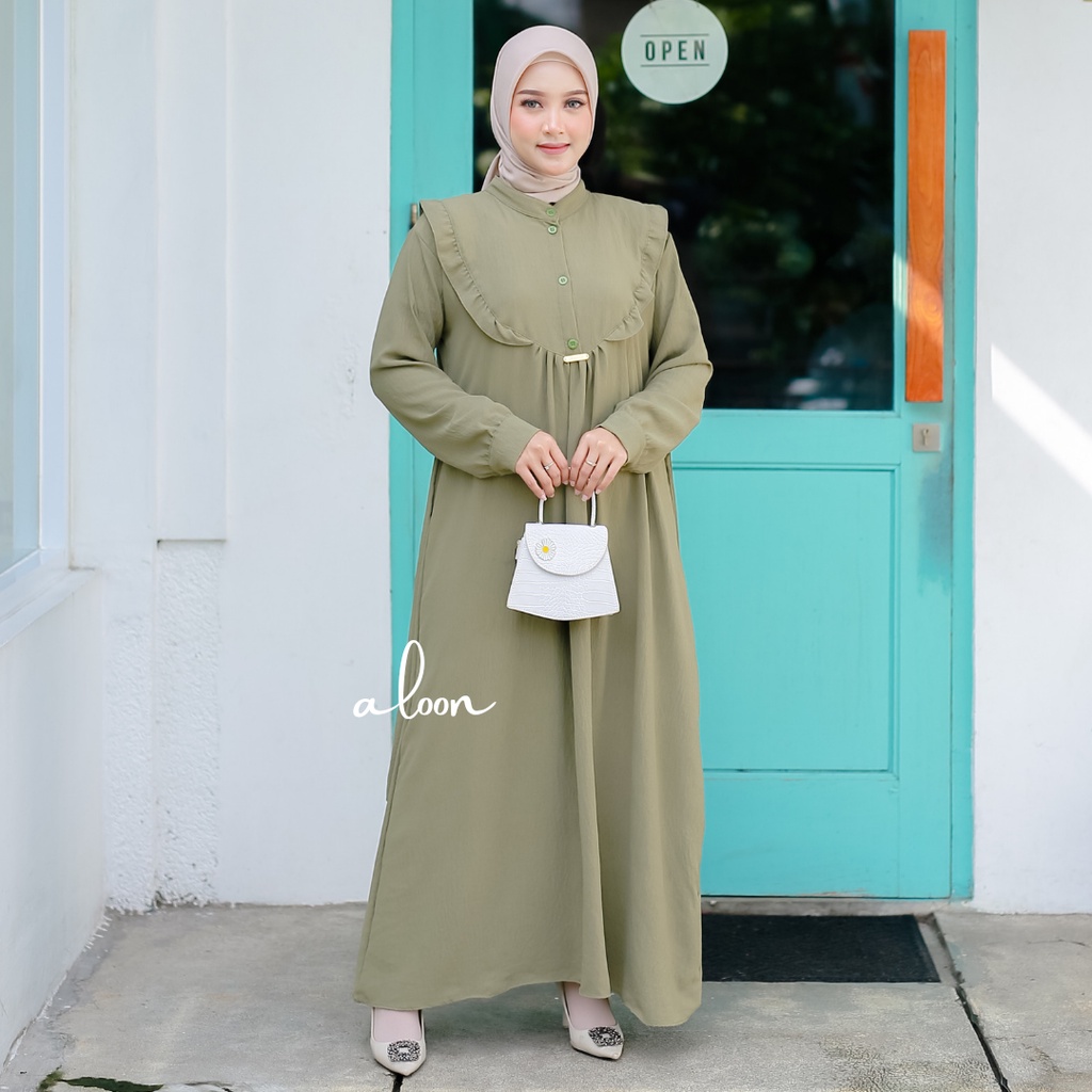 Salma Gamis Bahan Crinkle Airflow Busui Friendly – Baju Gamis Remaja Dress Terbaru