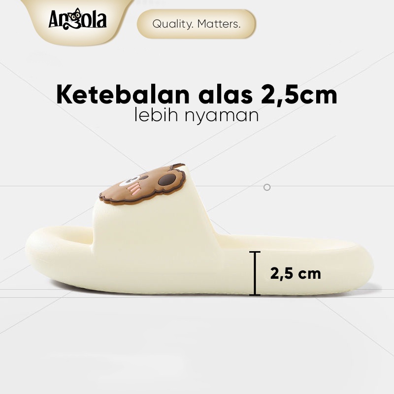 Angola Sandal Slip-On CuteBear H08 Sandal Rumah/Kamar Mandi Slipper Strap Comfy Cowok Cewek-4
