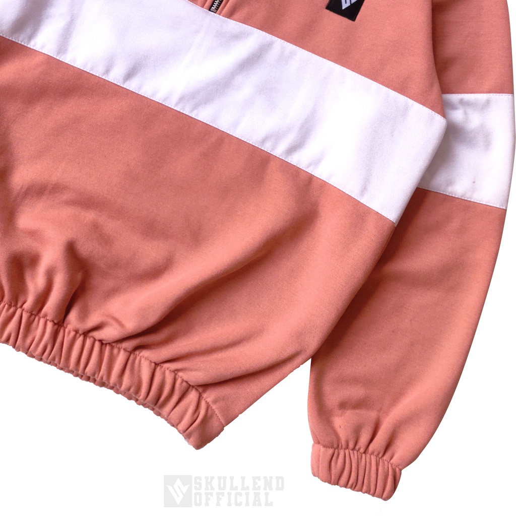 SKULLEND Rugby Sweatshirt Salmon - White