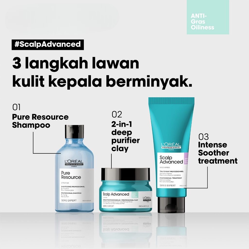 LOREAL Serie Expert Pure Resource Shampoo Scalp Advanced Deep Purifier Hair Mask - Perawatan Kulit Kepala Berminyak Sensitif