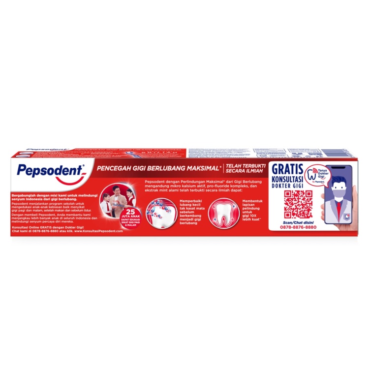 Pepsodent PASTA GIGI Pencegah Gigi Berlubang Anti-cavity Toothpaste Dgn MikroKalsium 190G