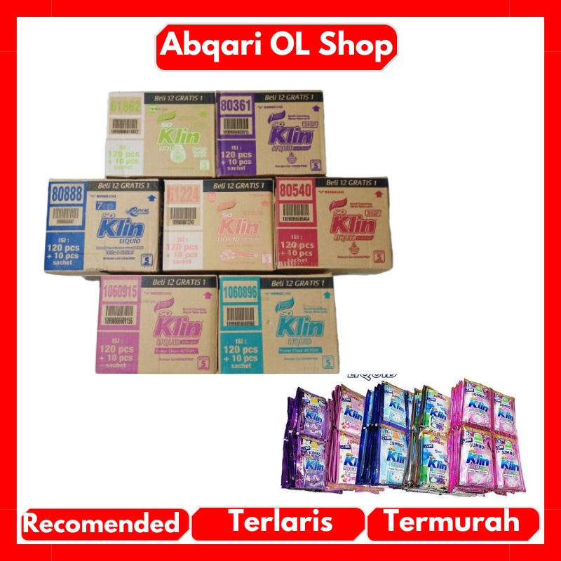 So Klin Liquid Jumbo Detergen Cair Konsentrat 43ml Dapat 1 Dus Isi 120 Pcs
