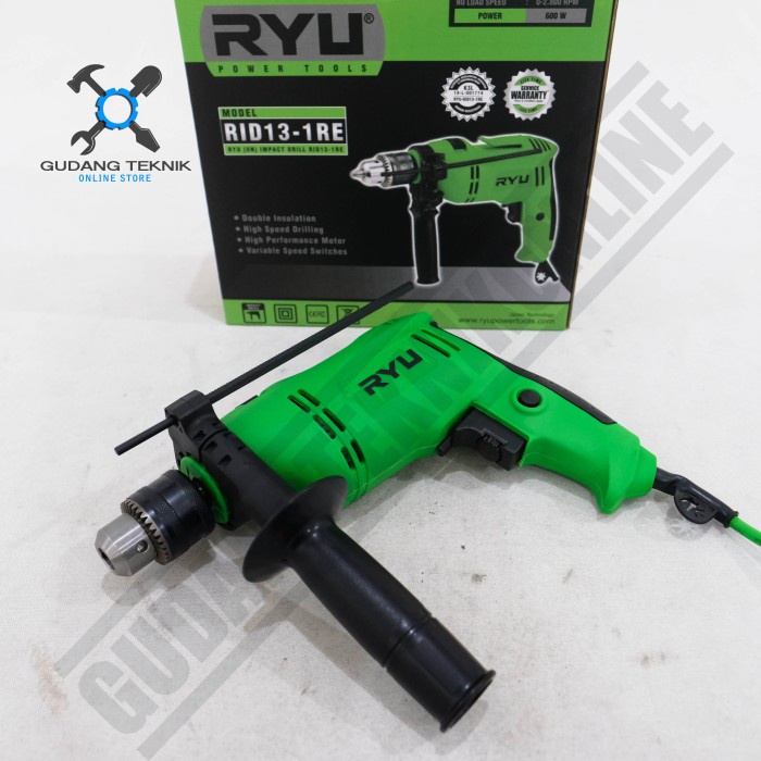 Mesin Bor Tangan Listrik Variable Speed 13 mm RID13-1RE RYU / Electric Impact Drill Bor Beton Listrik 13mm RID13 1RE RYU