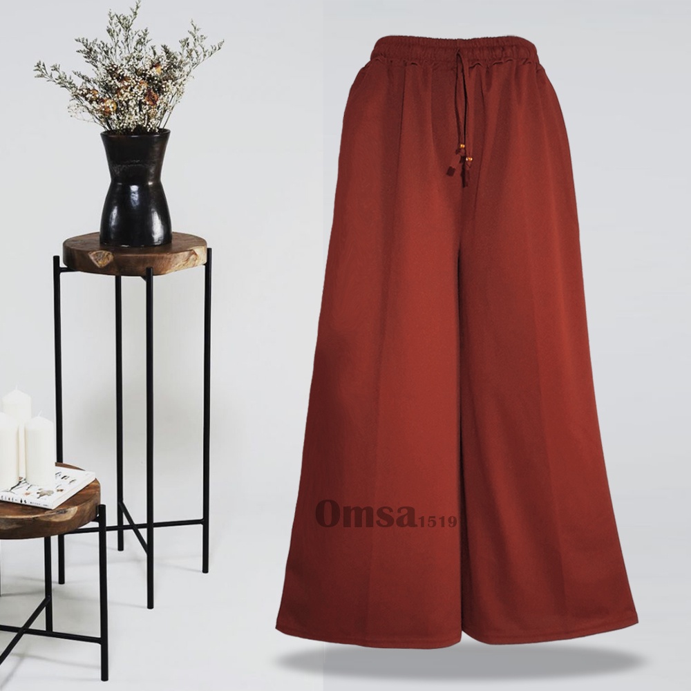 celana panjang highwaist jumbo berbahan airis lemon skin premium anti kusut kulot wanita korean style terbaru murah big size
