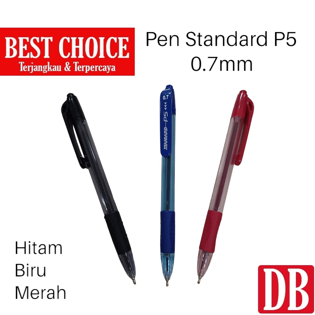 

Ballpoint / Pulpen Standard P5 Hitam/Biru/Merah 0.7 mm