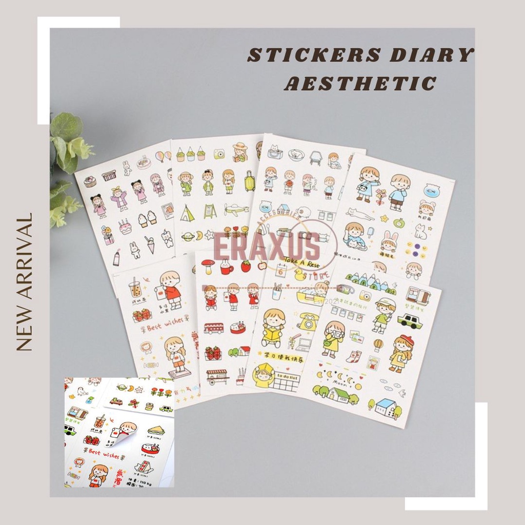 

Eraxus Sticker Karakter Lucu Aesthetic Cute Stiker Deco Buku Diary Tumbr Botol Cup Case Hp Dekorasi Handbook DIY Serbaguna - Stiker Aesthetic DIY Buku Diary / Stiker Tumblr / Sticker Deco / Stiker Hp Laptop 1 Lembar