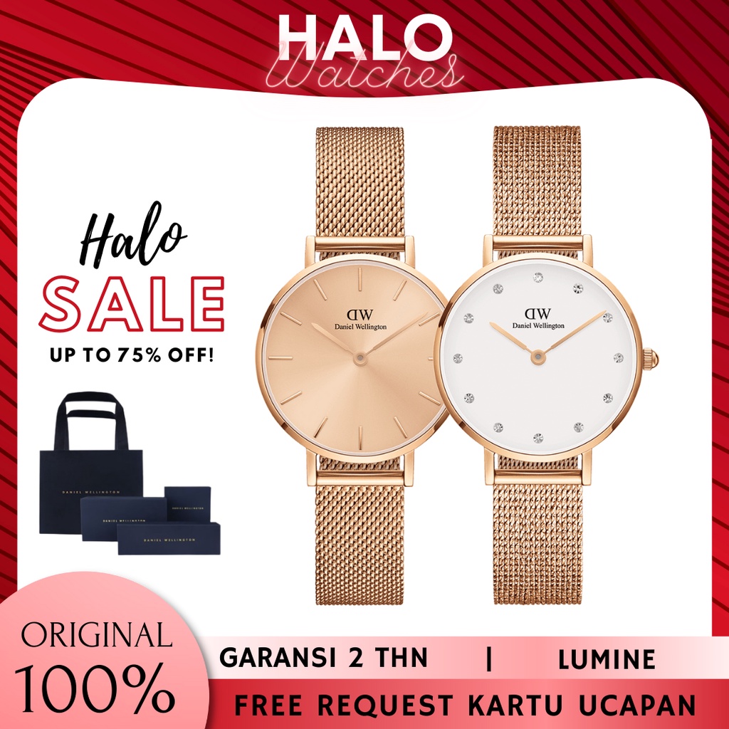 (ORIGINAL 100%) Jam Tangan Wanita Daniel Wellington Original Lumine Analog Jam Tangan Keren Anti Air