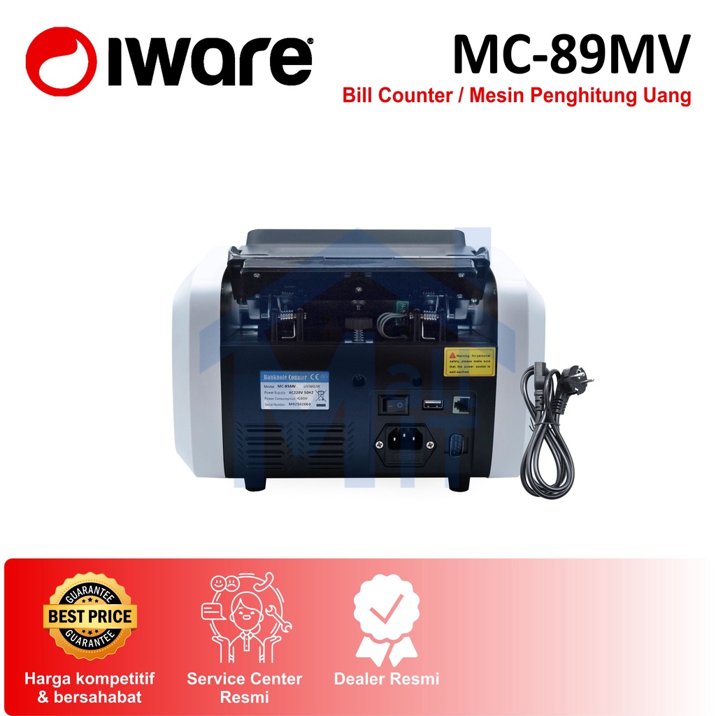 (Bisa Cod) Money Bill Counter IWARE MC-89MV MC 89MV MC89MV Mesin Hitung Uang Ori