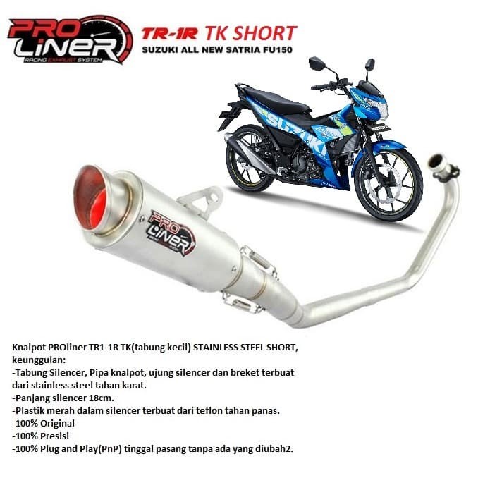 KNALPOT RACINGALL NEW SATRIA FU150 FI PROLINER TR-1R SHORT TK ORI ORIGINAL