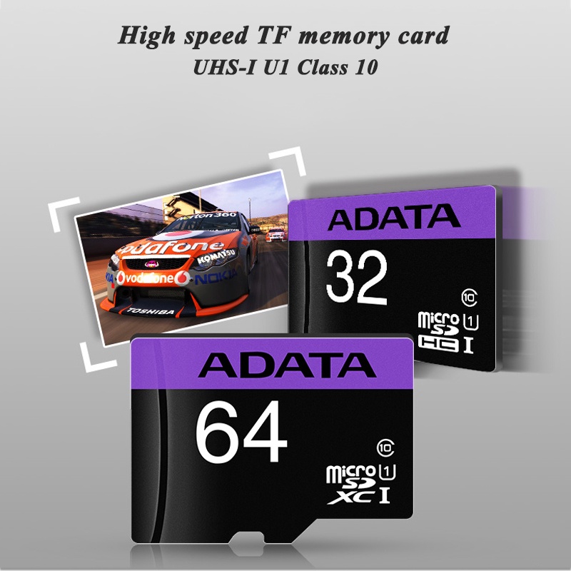 Kartu Memori Adata 64gb100% Kapasitas Real Kartu TF Kecepatan Tinggi Kelas10 Kartu Micro SD Kartu U1 UHS-I TF Kompatibel Dengan Ponsel Dan Komputer Dan Perangkat Lain