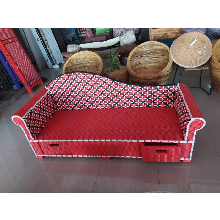 RAY Sofa bed rotan sintesis laci storrage serbaguna