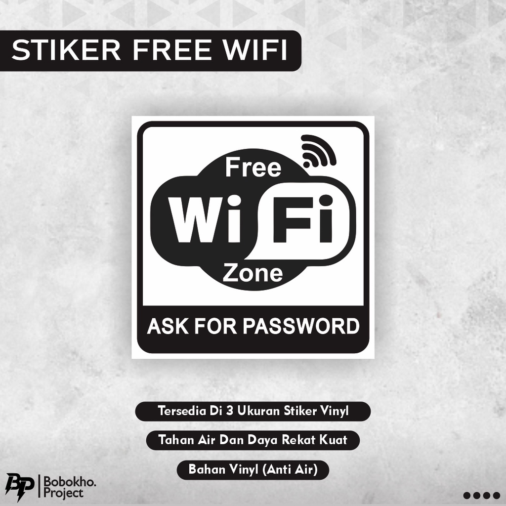 

Sticker Free Wifi / Stiker Wifi Gratis / Sticker Free Wifi Cafe / Sticker Free Wifi Zone / Sticker Hotspot Free Wifi