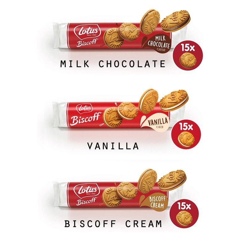 LOTUS BISCOFF SANDWICH CARAMEL BISCUITS VANILLA CREAM 150GR COOKIES BISKUIT