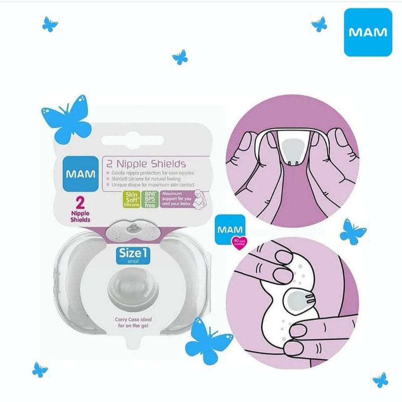 MAM NIPPLE SHIELD (ISI 2) SIZE 2 / PELINDUNG PUTING IBU SAAT MENYUSUI / NIPPLE SHIELD / ANTI LECET PUTING / BPA FREE