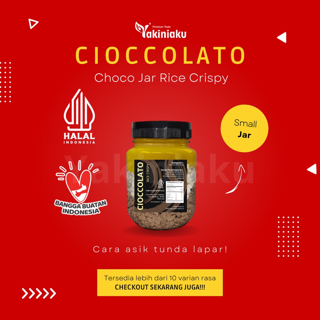 

Small Mix Rice Choco Jar Cioccolato Jajanan Cemilan Snack Makanan Ringan Original Rice Crispy Chocolate Coklat Choco All Variant Cappuccino Tiramisu Strawbery Green Tea Matcha Vanilla Milk Crust Crunchy Lumer Toples Jar Manis Idul Fitri Lebaran Dessert