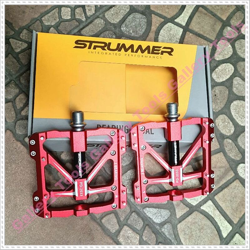 PEDAL MERAH SEPEDA MTB ALLOY BEARING STRUMMER 2033 Sepeda aksesoris sparepart
