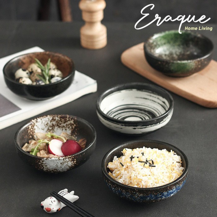 Best Seller Yui Korean Rice Bowl 5" / Piring Mangkuk Nasi Lauk Keramik Korea Unik