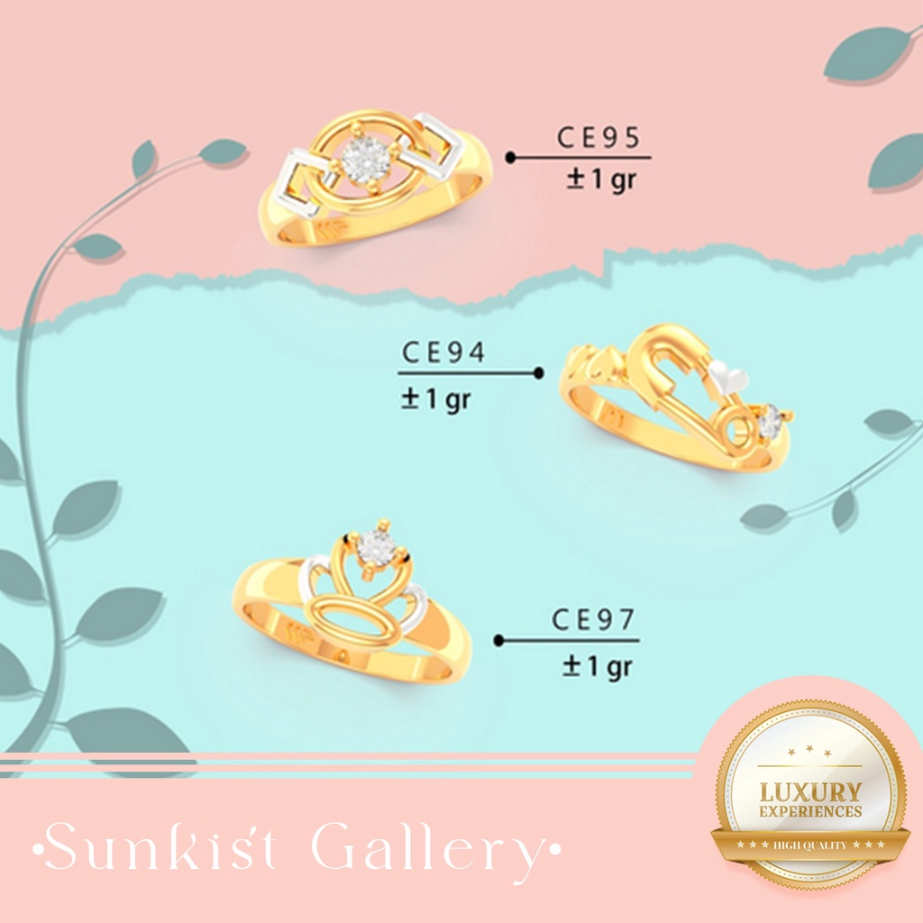 CINCIN ANAK EMAS ASLI KADAR 8 KARAT 375% DAN KADAR 6 KARAT 300% CINCIN EMAS ANAK MODEL TERBARU CA 94