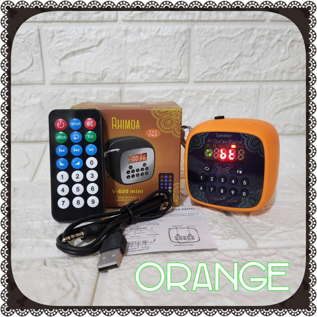 SPEAKER AL QURAN 30 JUZ/RHIMOA V-600/V600+REMOTE16gb full